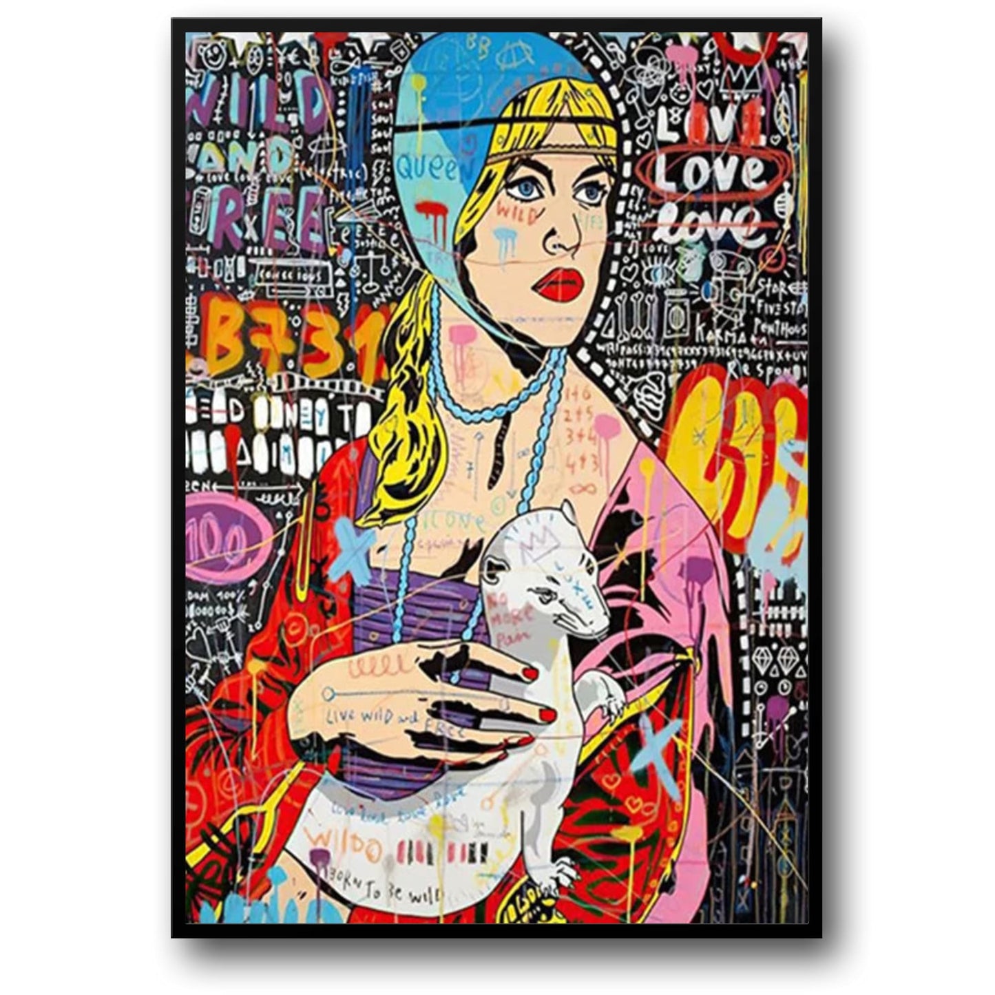 Poster | Abstract Street Pop Graffiti Art | Queen of England Portrait | Wall Art Prints for Living Room Decor