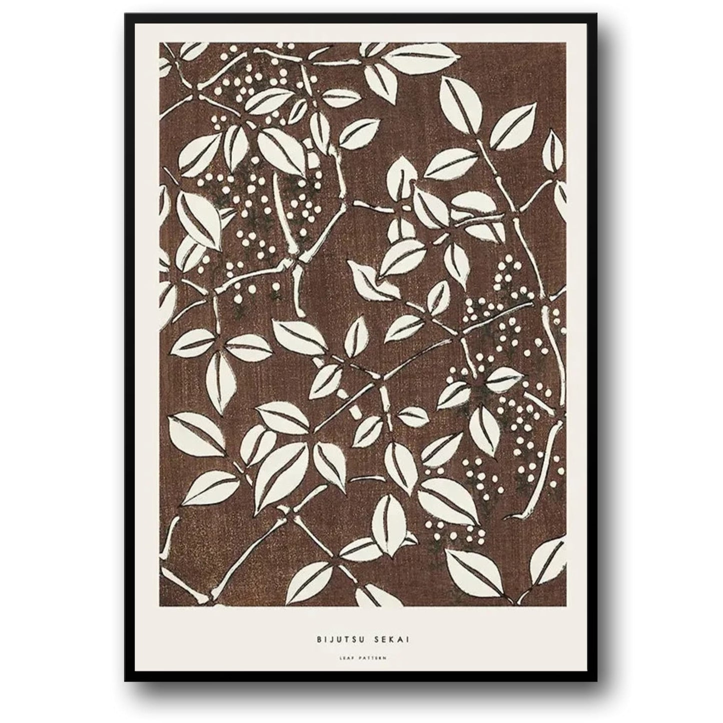 Bijutsu Sekai | Leaf Pattern | Ukiyo-e Style Poster | Japanese Art Print | Wall Decor