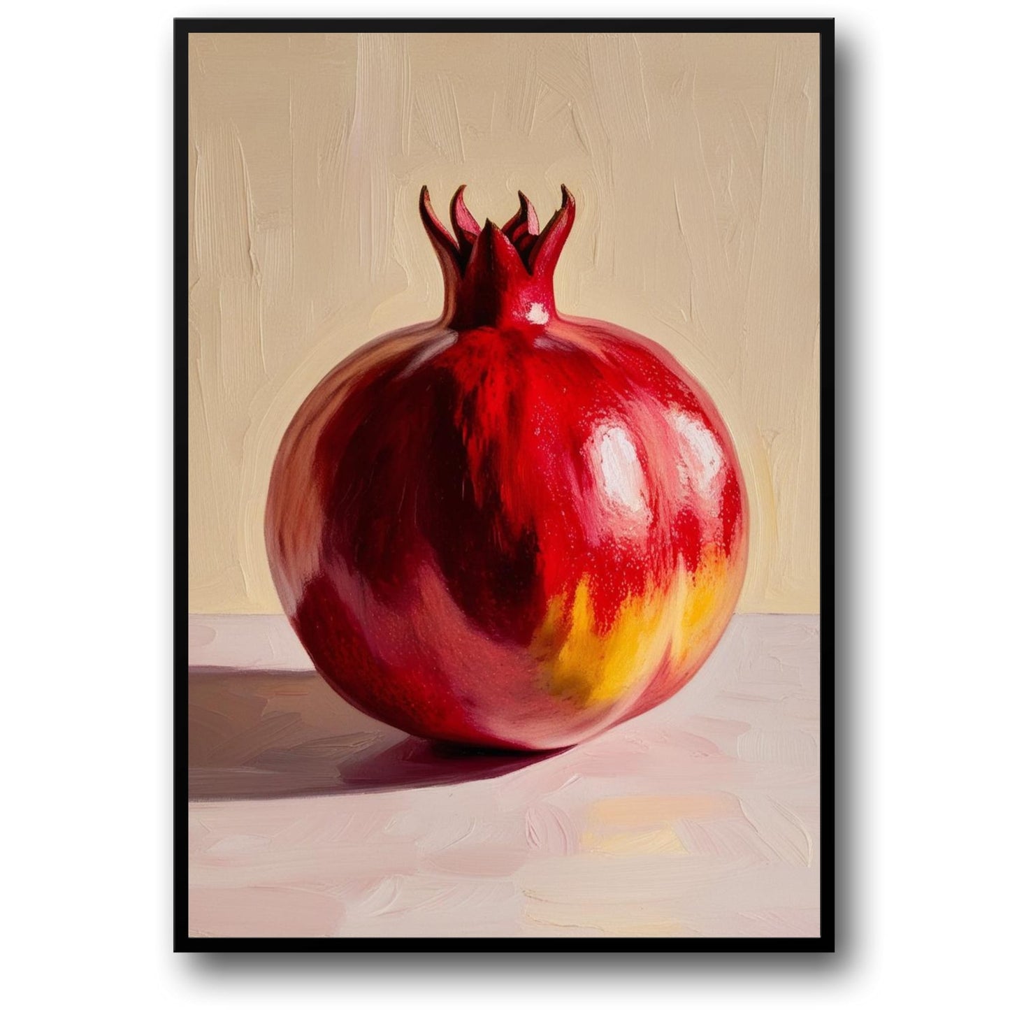 Fruits Gallery Poster | Vibrant Pomegranate Artwork | Home Decor Wall Art | Colorful Botanical Print