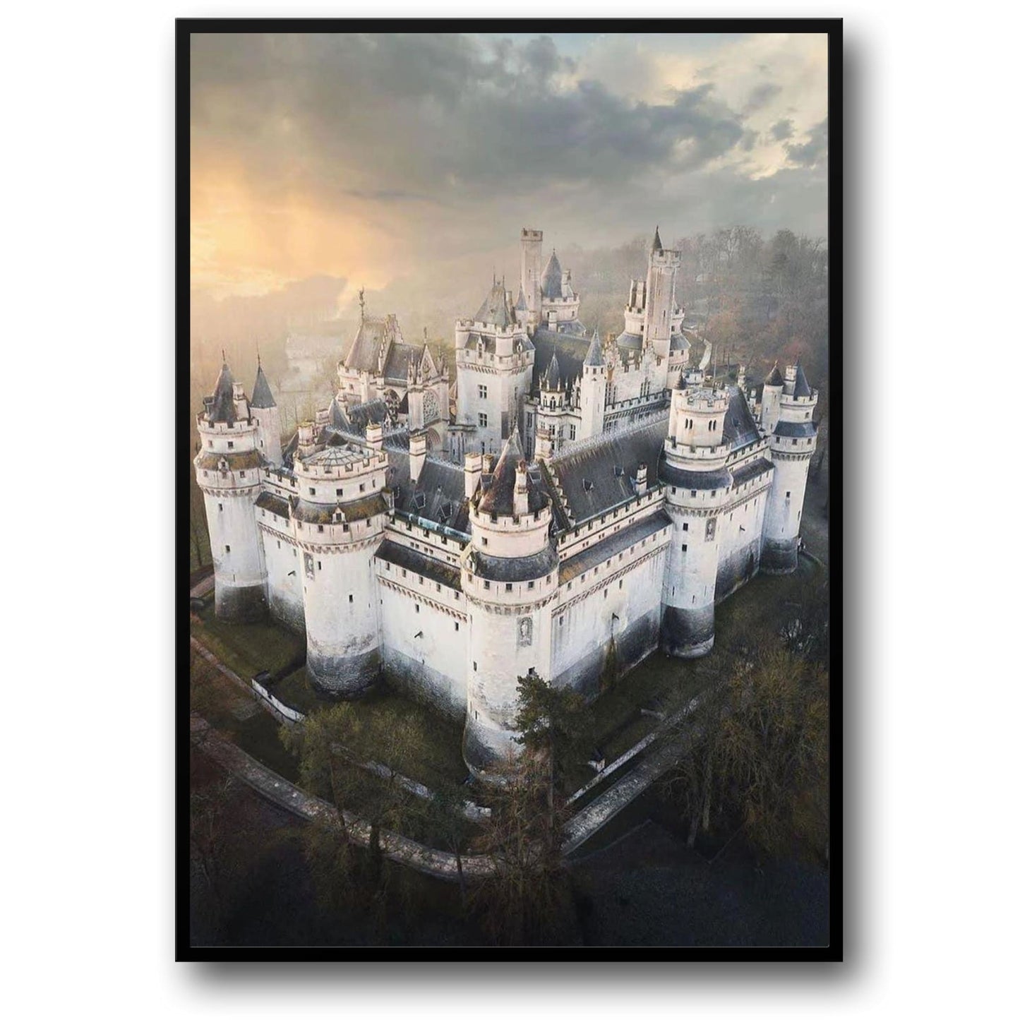 Château de Chambord | Majestätisches französisches Schloss-Poster | Europäische Architektur von 1519 | Heim- und Gartendekoration