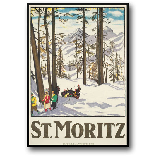 Vintage St. Moritz Ski Paardrennen | Retro Wintersport