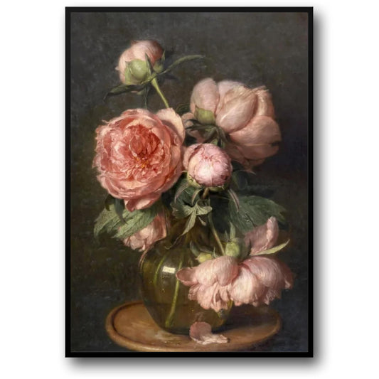Blozende Pioenrozen | Vintage Bloem Impressionisme
