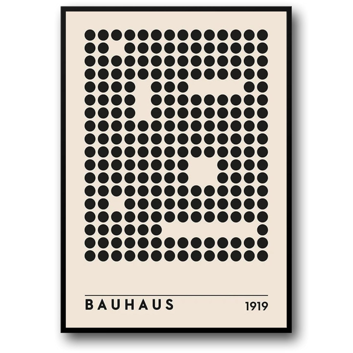 Plakat im Bauhaus-Stil | 1919-Hommage | Punktmatrix-Design | Moderne Wandkunst | Wohndekor | Künstlerischer Druck