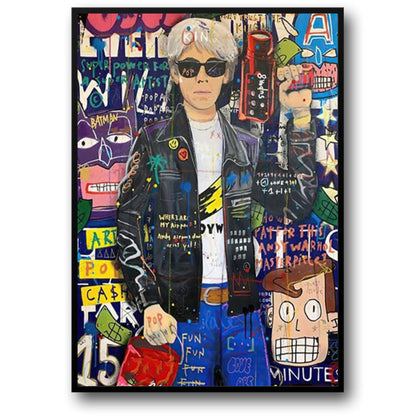 Abstrakte Straßenkunst | Graffiti-Leinwandposter | Porträt der Königin von England, Wandkunst für Wohnzimmerdekoration