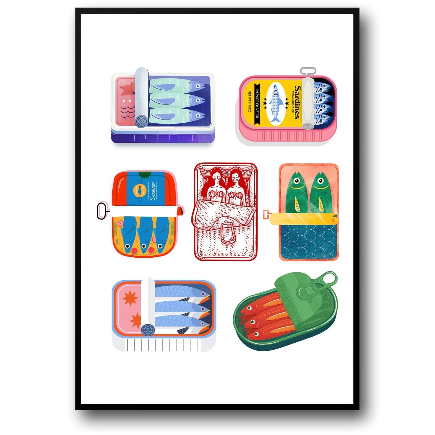 Sardinenvielfalt | Poster der kreativen Illustrationsserie