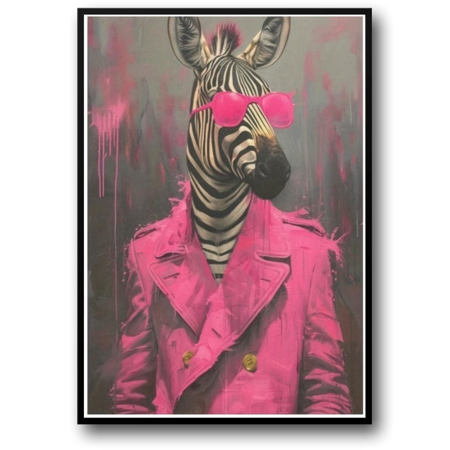 Koninklijke Punk Dieren | Bijzondere Zebra Zonnebril Kunst