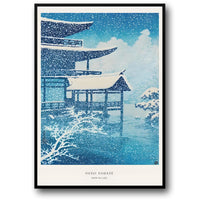 Hasui Kawase | Schnee auf dem See | Vintage Ukiyo-e Winterlandschaft