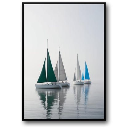 Farbenfrohe Segelboote | Nautische Kunst