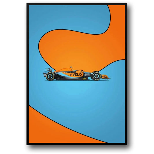 McLaren MCL35 | Vintage-Rennplakat | McLaren MCL35 in auffälligem Orange | Dynamische Formel-1-Rennplakate