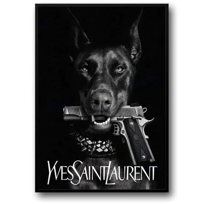Yves Saint Laurent | Dobermann-Kunst | Pariser Skyline