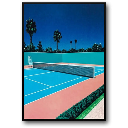 Retro Hiroshi Nagai Poster | Vaporwave Japanisches Strandstadtauto | Leinwand-Wandkunst | Nordische Wohndekoration