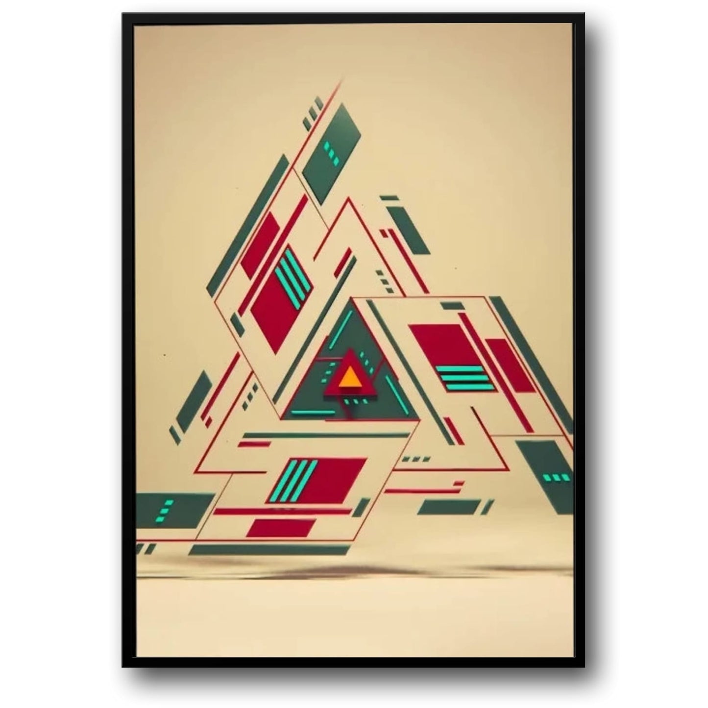 Bauhaus Modern Maze Poster | Symmetrical Architecture Print | Decorative Art for Home & Garden Decor