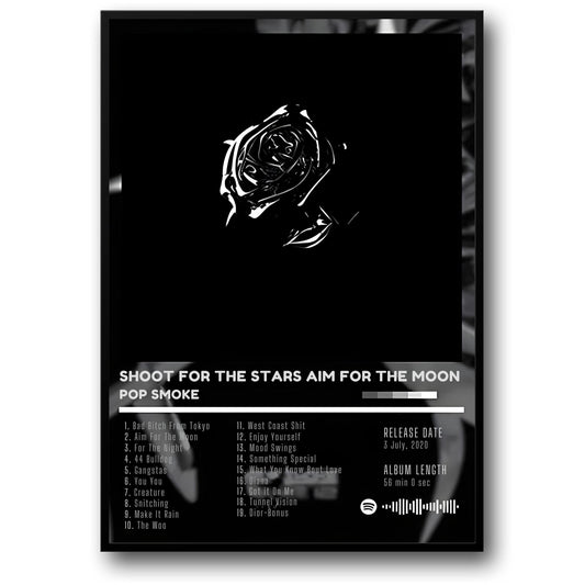 Pop Smoke | Shoot for the Stars Aim for the Moon | Iconische Rap Album Kunst