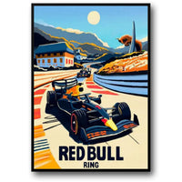 Formel-1-Rennplakat | Red Bull Ring | Motorsport-Wandkunst | Hochgeschwindigkeitsstrecken-Design | Wohndekor | Einzigartiges Geschenk