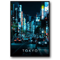 Lebendige Straßen in Tokio | Tokio | Neon-Glamour und belebte Straßen | Stadtlandschaftsfotografie | Poster mit japanischer Architektur
