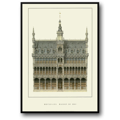 Maison du Roi | Brüssel | Belgien | Grand Place Architektur | Belgische historische Gebäude | Klassische Architekturplakate