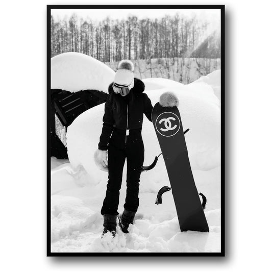 Chanel-Snowboard-Fan | Illustration eines modischen Mädchens