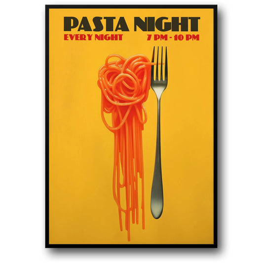 Vintage-Kunst aus den 70er Jahren: Pasta-Abend