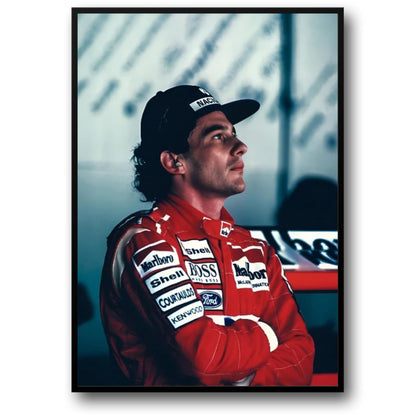 Ayrton Senna F1-Rennfahrer | Kunstdruck-Poster | Wanddekoration für Zuhause | Wohnzimmer | Bar | Café