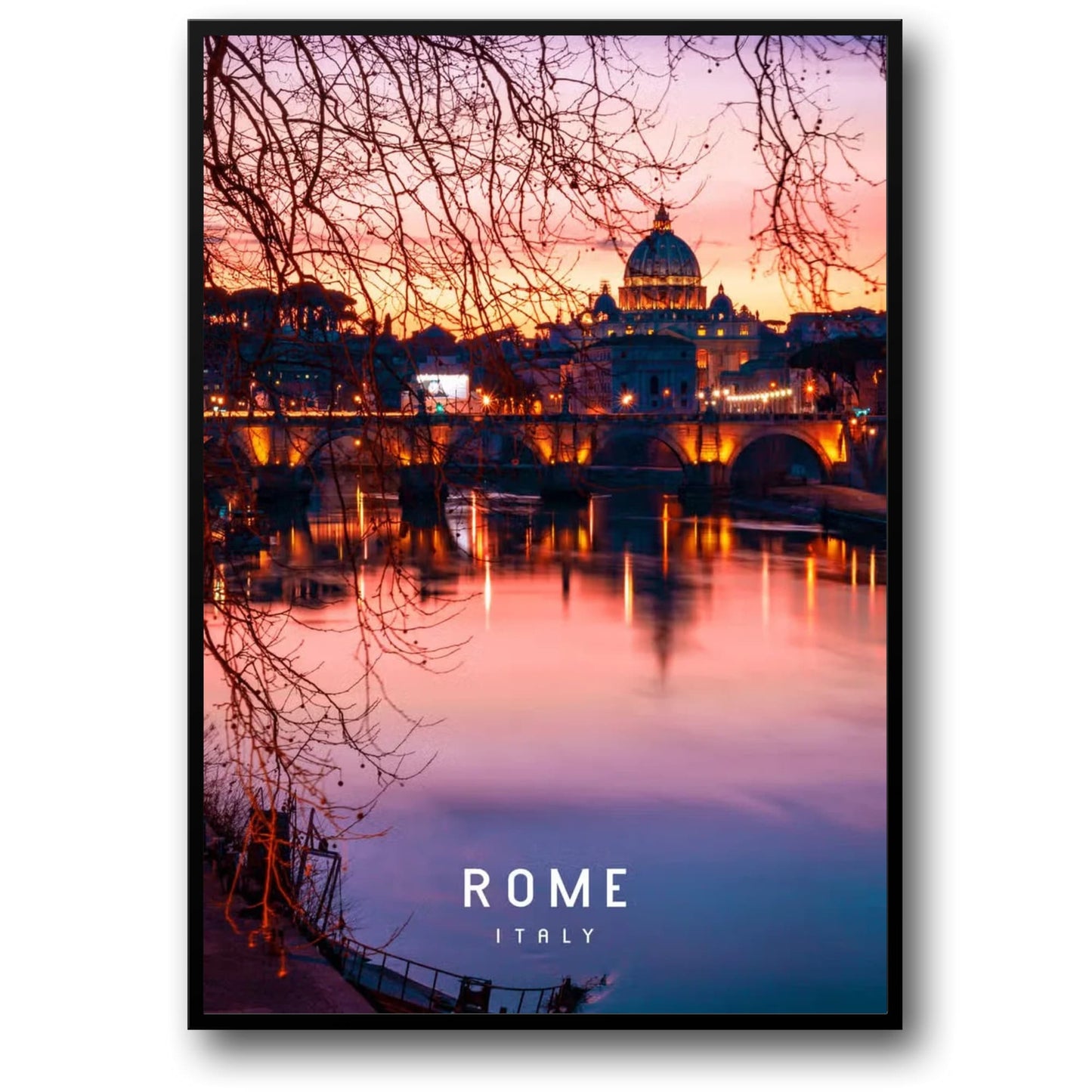 Petersdom in der Abenddämmerung | Rom | Italien | Ikonische Ansichten des Vatikans | Atemberaubende Skylines | Majestätische Rom-Poster