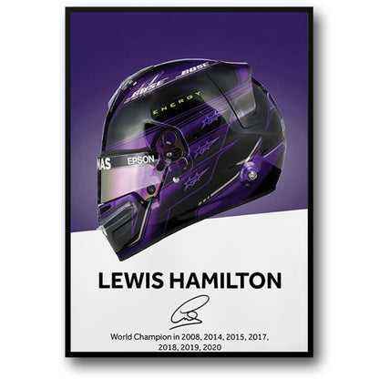 Formel 1 Helm Wandkunst Poster Formel 1 Rennen Leinwand Gemälde an der Wand Formel 1 Leinwand Kunst Bilder Home Wand Dekor Cuadro