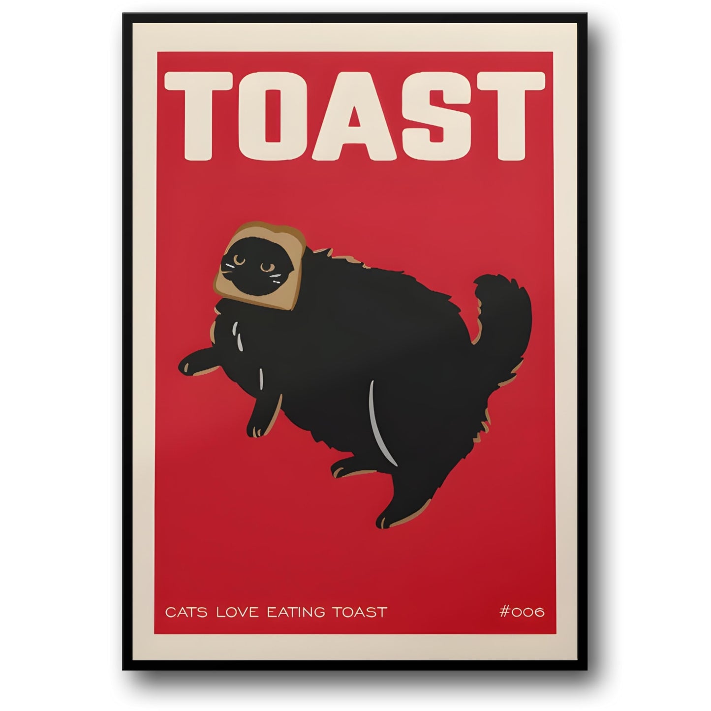 Vintage Grote Kat Keuken Kunst | Rode Toast