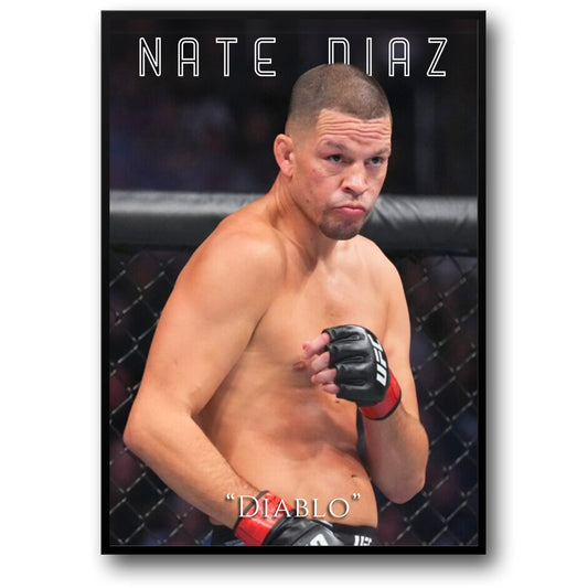 Nate Diaz UFC Poster 'Diablo' MMA-Kämpfer Wandkunst