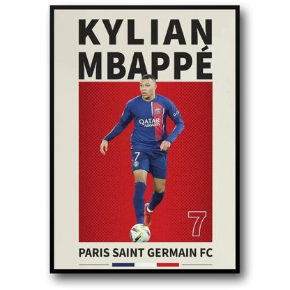 Kylian Mbappe Poster | Famous Football Players | Soccer Art Print | Home Decor