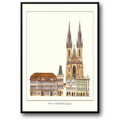 Altes Rathaus | Prag | Tschechische Republik | Gotik- und Renaissance-Architektur | Böhmische Architekturjuwelen | Europäische Städteposter