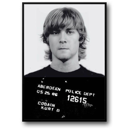 Kurt Cobain Mugshot | Grunge Black & White