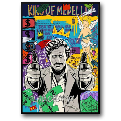 Graffiti-Pop-Art-Poster | Straßenfilm Scarface | Abstraktes Porträt von Mona Lisa | Dekoratives Wandbild für Zuhause