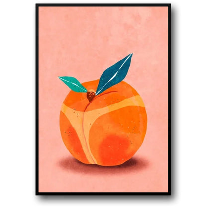 Ripe Peach Poster | Minimalist Art for Kitchen Decor | Fresh Fruit-Themed Wall Art