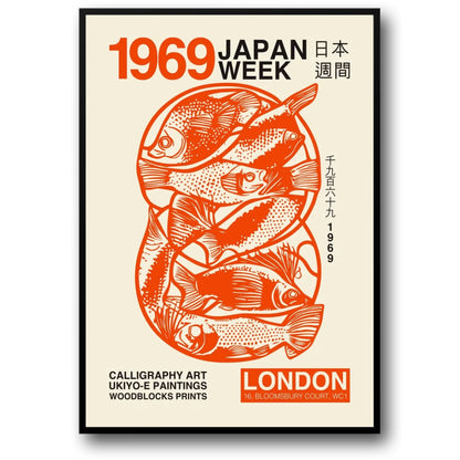 Japanwoche 1969 | Lebendige japanische Kulturausstellung | Vintage-Kunstdekor