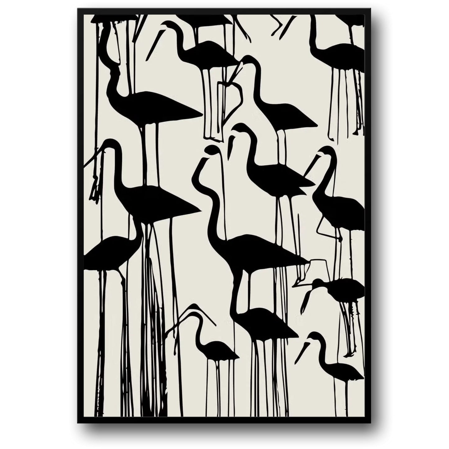 Japanische künstlerische Flamingo-Motive