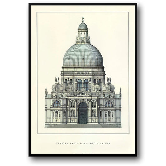 Santa Maria della Salute | Venedig | Italien | Barocke Kirchenarchitektur | Venezianisches Architekturerbe | Europäische Kunstplakate