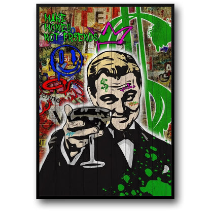 Poster „The Wolf of Wall Street“ | Leinwandbild mit Leonardo DiCaprio | Filmposter für die Wohnzimmerdekoration