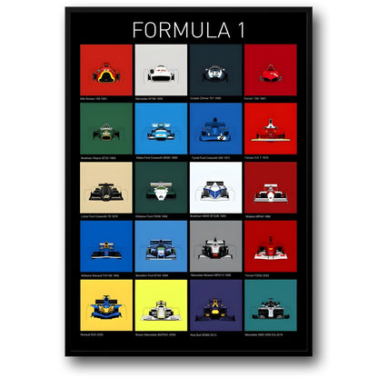 Formule 1 Legende | Racer Helm & Iconische Auto's Kunst