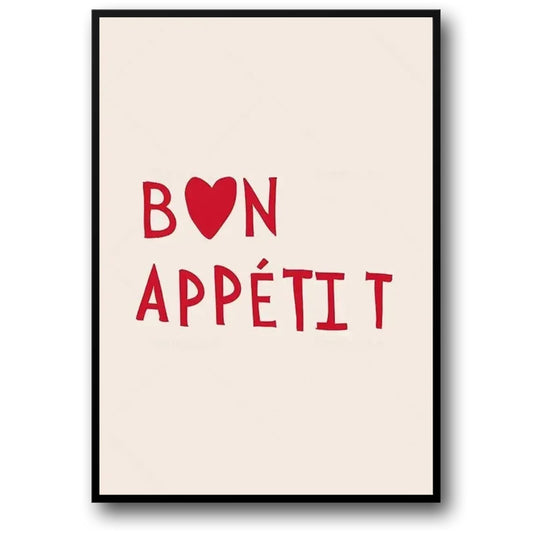Minimalistische Bon Appetit Wandkunst