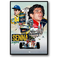 Ayrton Senna F1-Rennlegende | Kunstdruck-Poster | Wohnzimmer-/Schlafzimmer-Dekor | Wandkunst für Bar und Café