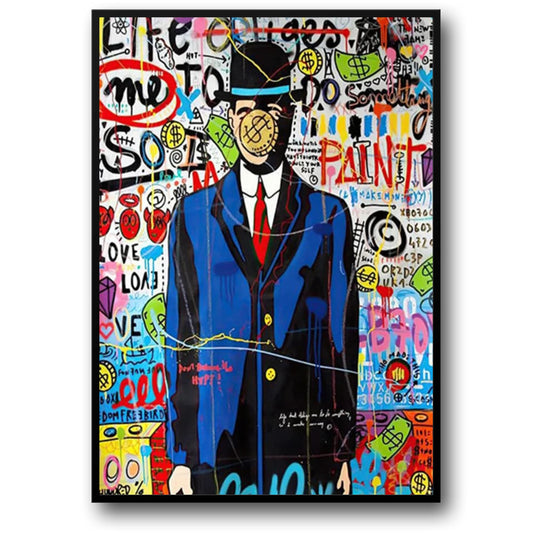 Abstract Queen of England Portrait Poster | Street Pop Graffiti Wall Art | Canvas Print for Living Room Decor