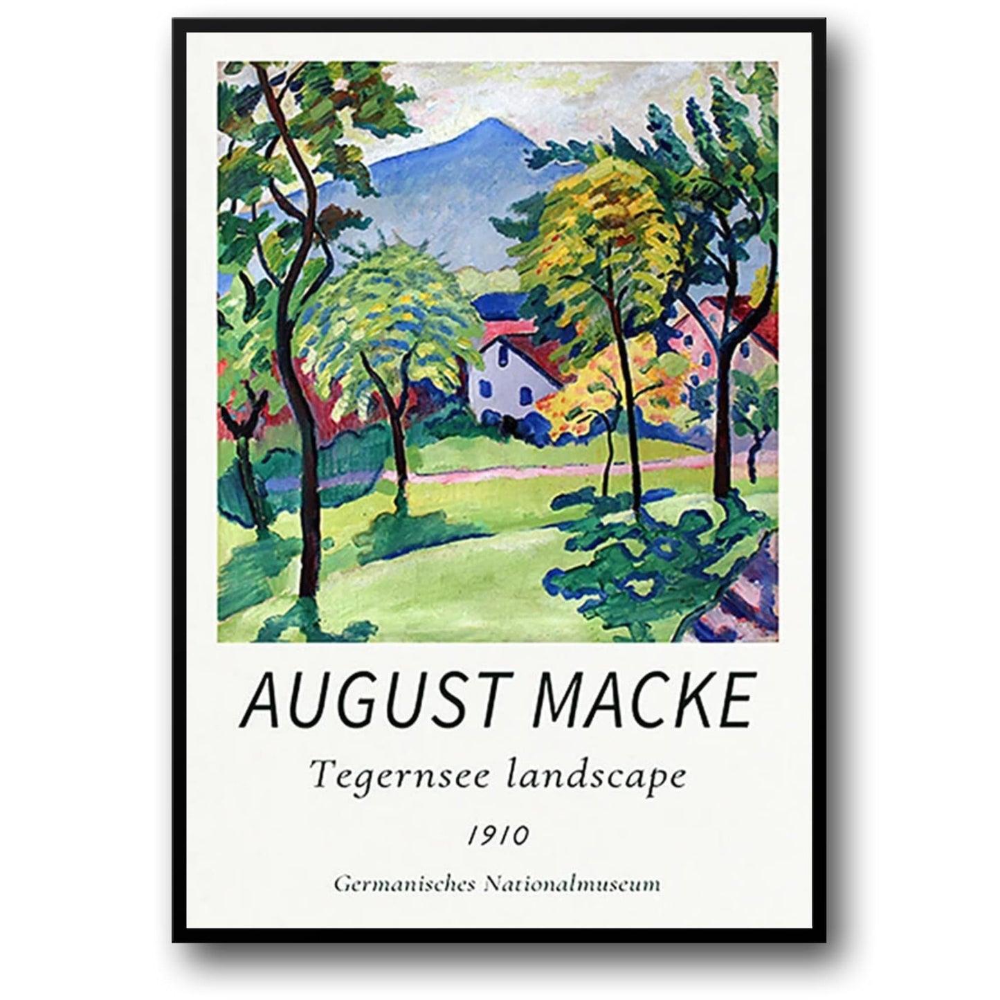 August Mack | Tegernsee Landschaft 1910 | Kunstdruck | Vintage-Kunstwerk-Poster | Wanddekoration | Malerische Natur | Impressionistische Landschaft | Wohndekor-Poster