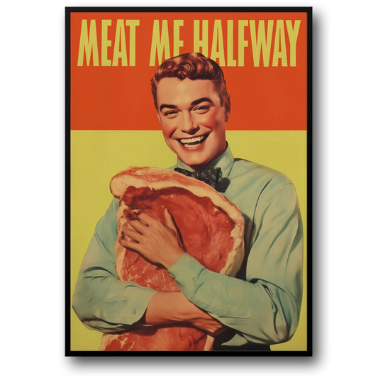 Vintage-Essensposter aus den 70er Jahren | Meat Me Halfway Design