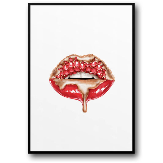 Rode Glitter Lippen | Glam Wandkunst