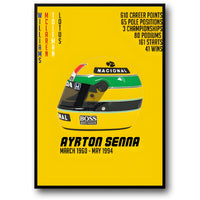 Ayrton Senna Kunstposter | F1-Rennfahrer-Wanddekoration | Design für Zuhause, Bar, Café, Wohnzimmer | Kultiger Druck