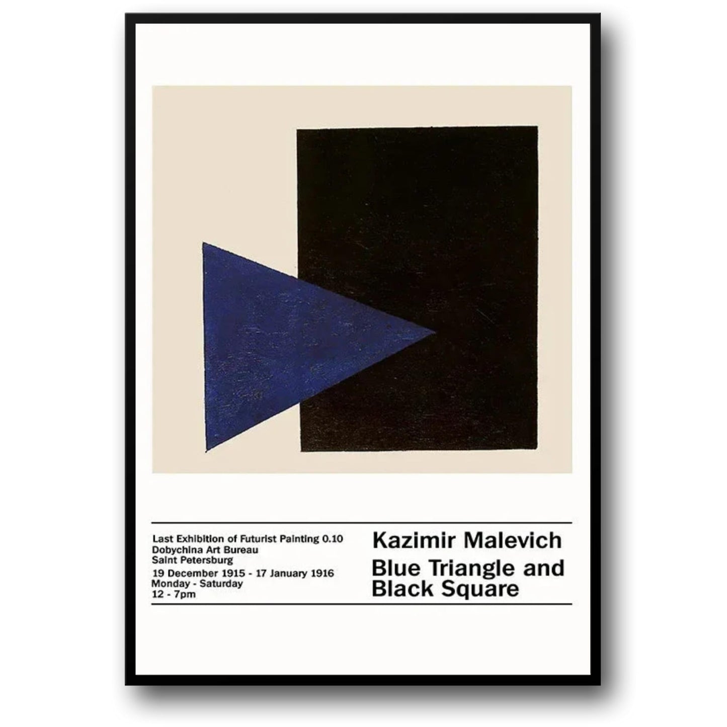 Malevich | Blauwe Driehoek, Zwarte Vierkant | Abstracte Geometrische Kunst