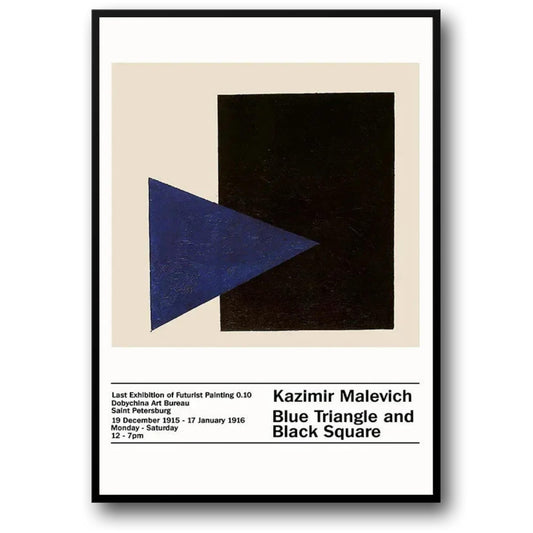 Malevich | Blauwe Driehoek, Zwarte Vierkant | Abstracte Geometrische Kunst