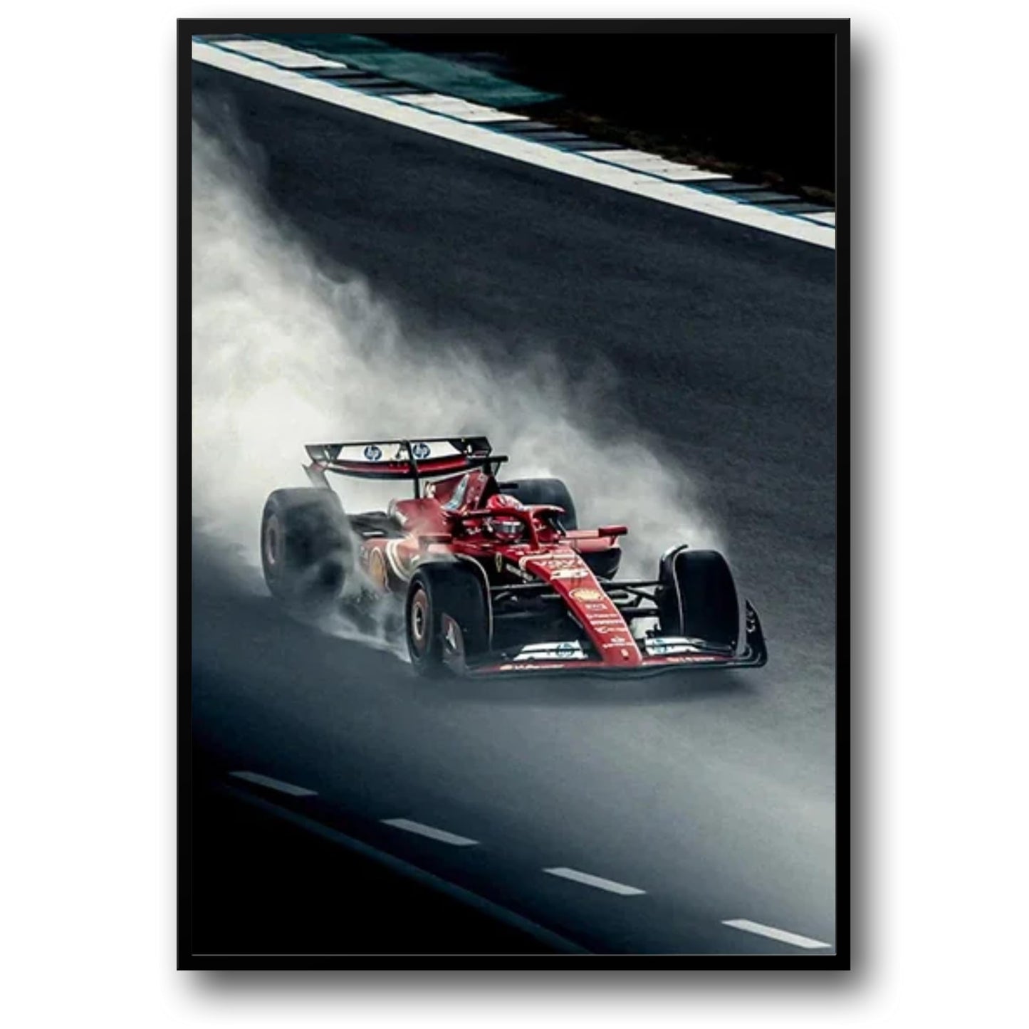 Formel Grand Prix Senna | Abstraktes Graffiti-Poster mit Rennstrecke | Leclerc Supercar Wanddekoration