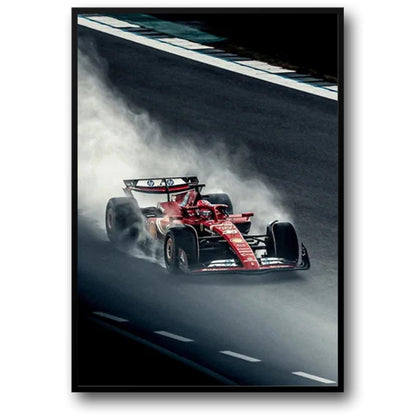 Formel Grand Prix Senna | Abstraktes Graffiti-Poster mit Rennstrecke | Leclerc Supercar Wanddekoration