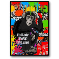 Graffiti-Pop-Art | Straßenfilm Scarface | Abstraktes Mona Lisa-Porträt | Wanddekorationsposter | Wandbild für Zuhause