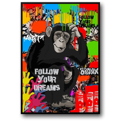 Graffiti-Pop-Art | Straßenfilm Scarface | Abstraktes Mona Lisa-Porträt | Wanddekorationsposter | Wandbild für Zuhause